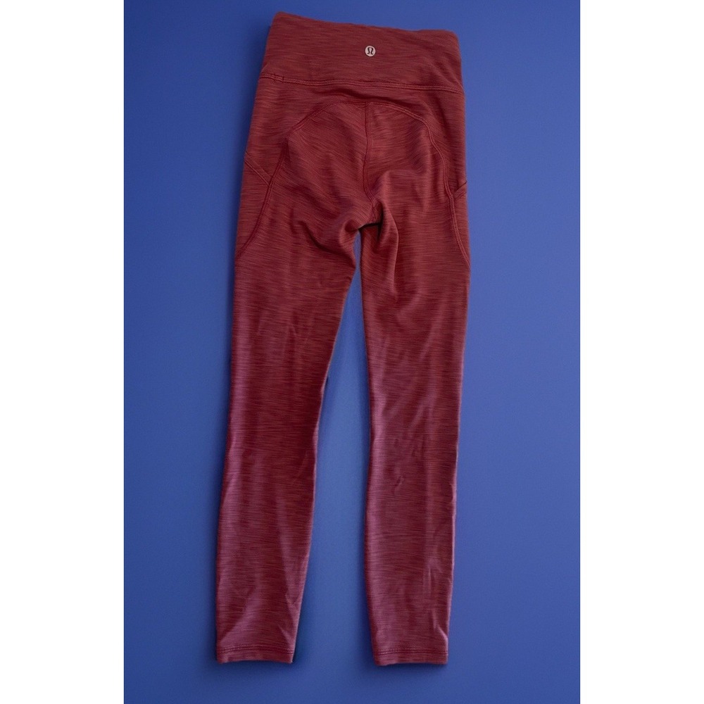 Lululemon Wunder Train High Rise Tight Pockets Sz 0 Weathered Mulled‎ Wine Ankle